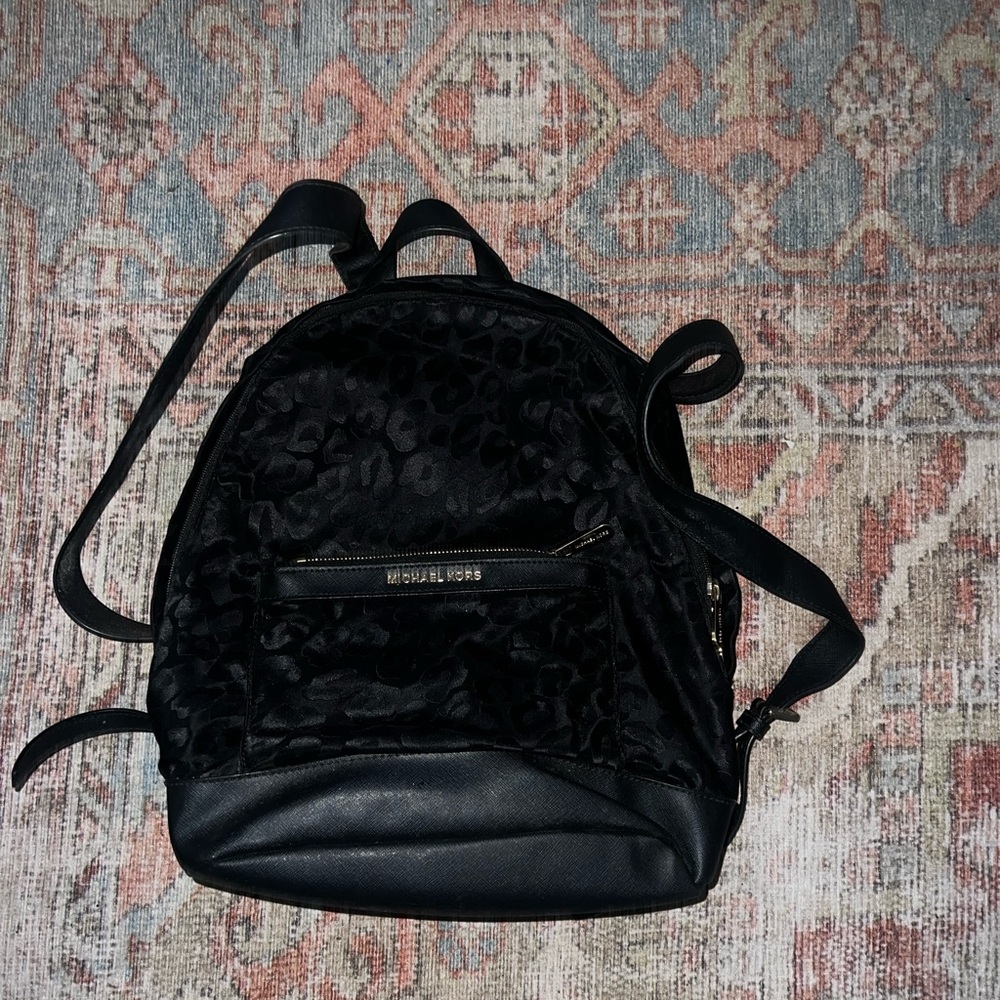 Michael Kors Black Textured Backpack